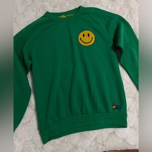 Aviator Nation green smiley face crewneck sweatshirt